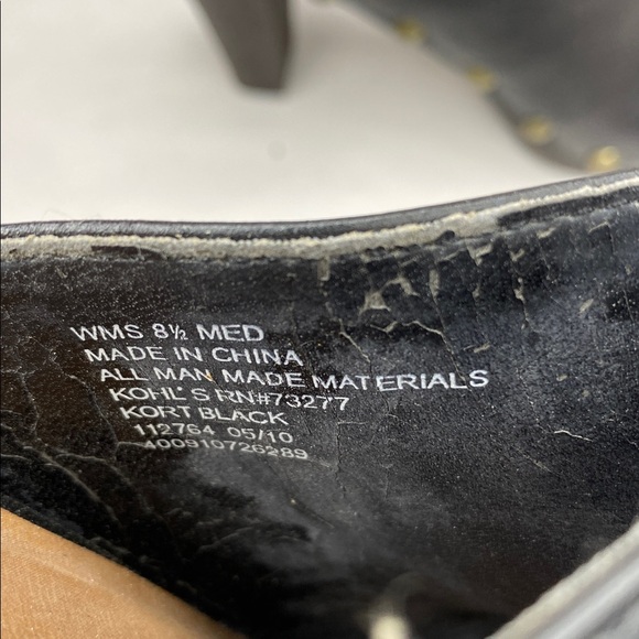 Candie’s Faux Leather & Wood Studded Platform Heel Mules Size 8.5 - Picture 6 of 8